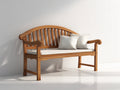 Banc de jardin - Bois-Tissu - 126x60x88 cm - Bois naturel-Crème - Style classique