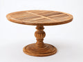Table de jardin - Bois - 112x112x75 cm - Brun naturel - Style traditionnel sculpté