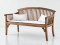 Banc de jardin - Bois-Tissu - 138x62x90 cm - Marron-Crème - Style classique rustique