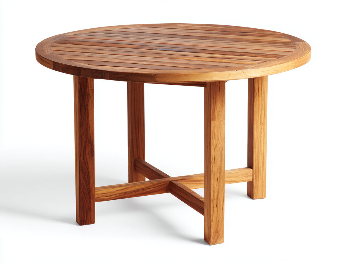 Table de jardin - Bois - 109x109x75 cm - Bois miel - Style classique naturel