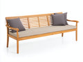 Banc de jardin - Bois-Tissu - 158x63x86 cm - Bois naturel-Beige - Style moderne décontracté