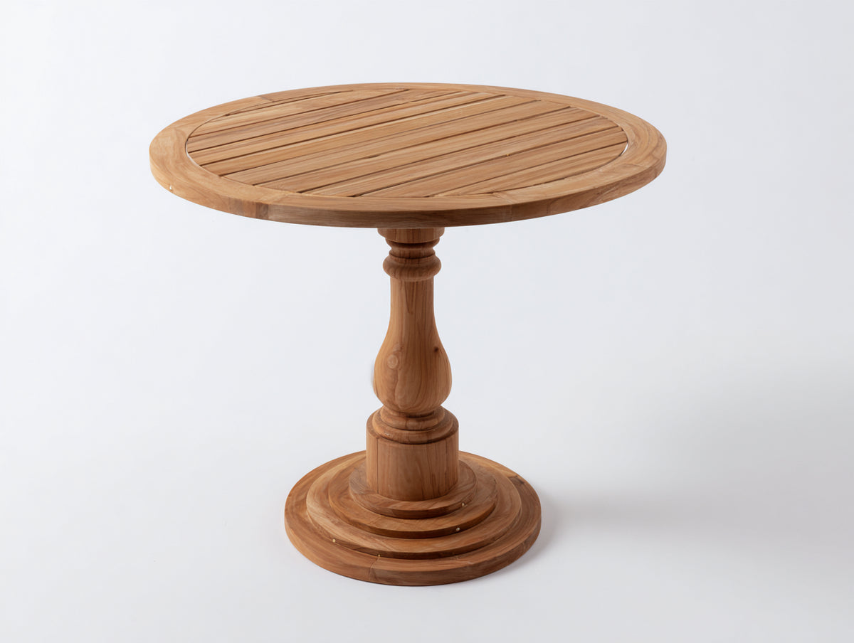 Table de jardin - Bois - 96x96x75 cm - Bois miel - Style classique élégant