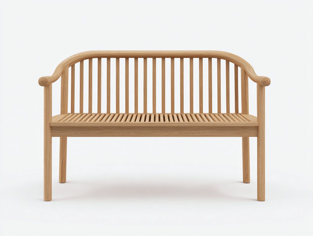 Banc de jardin - Bois - 132x59x88 cm - Bois naturel - Style classique épuré
