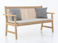 Banc de jardin - Bois-Tissu - 146x62x90 cm - Bois clair-Beige clair - Style contemporain
