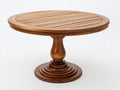 Table de jardin - Bois - 112x112x75 cm - Brun foncé - Style classique sculpté