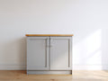 Buffet - Bois d'ingénierie - 90 x 40 x 78 cm - Taupe clair-Bois naturel - Style moderne