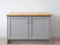 Buffet - Bois d'ingénierie - 118 x 45 x 86 cm - Gris clair-Bois naturel - Style moderne