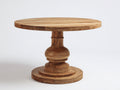 Table de jardin - Bois - 110x110x75 cm - Bois naturel - Style classique sculpté