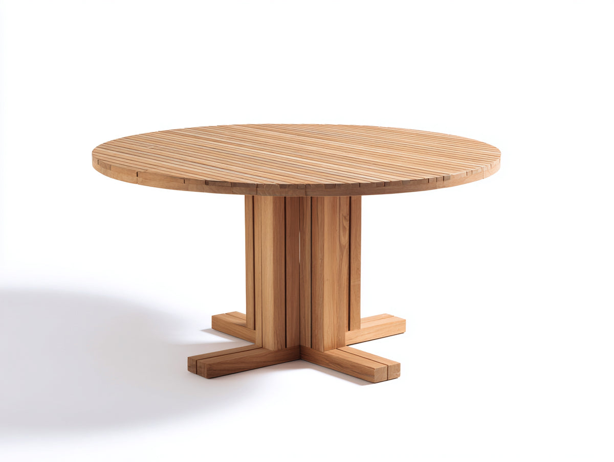 Table de jardin - Bois - 120x120x75 cm - Bois naturel - Style contemporain