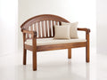 Banc de jardin - Bois-Tissu - 124x58x89 cm - Marron moyen-Crème - Style classique