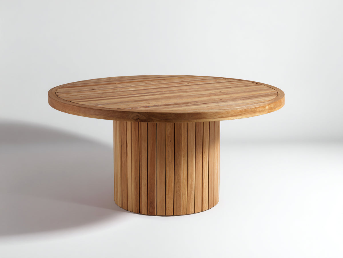 Table de jardin - Bois - 116x116x75 cm - Bois naturel - Style contemporain minimaliste