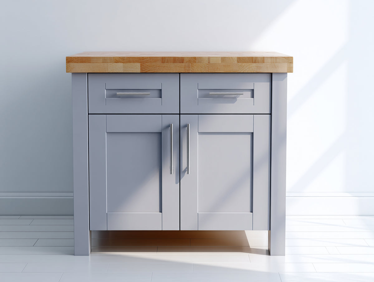 Buffet - Bois d'ingénierie - 94 x 45 x 88 cm - Gris perle-Bois naturel - Style moderne
