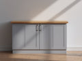 Buffet - Bois d'ingénierie - 136 x 43 x 84 cm - Gris moyen-Bois naturel - Style moderne