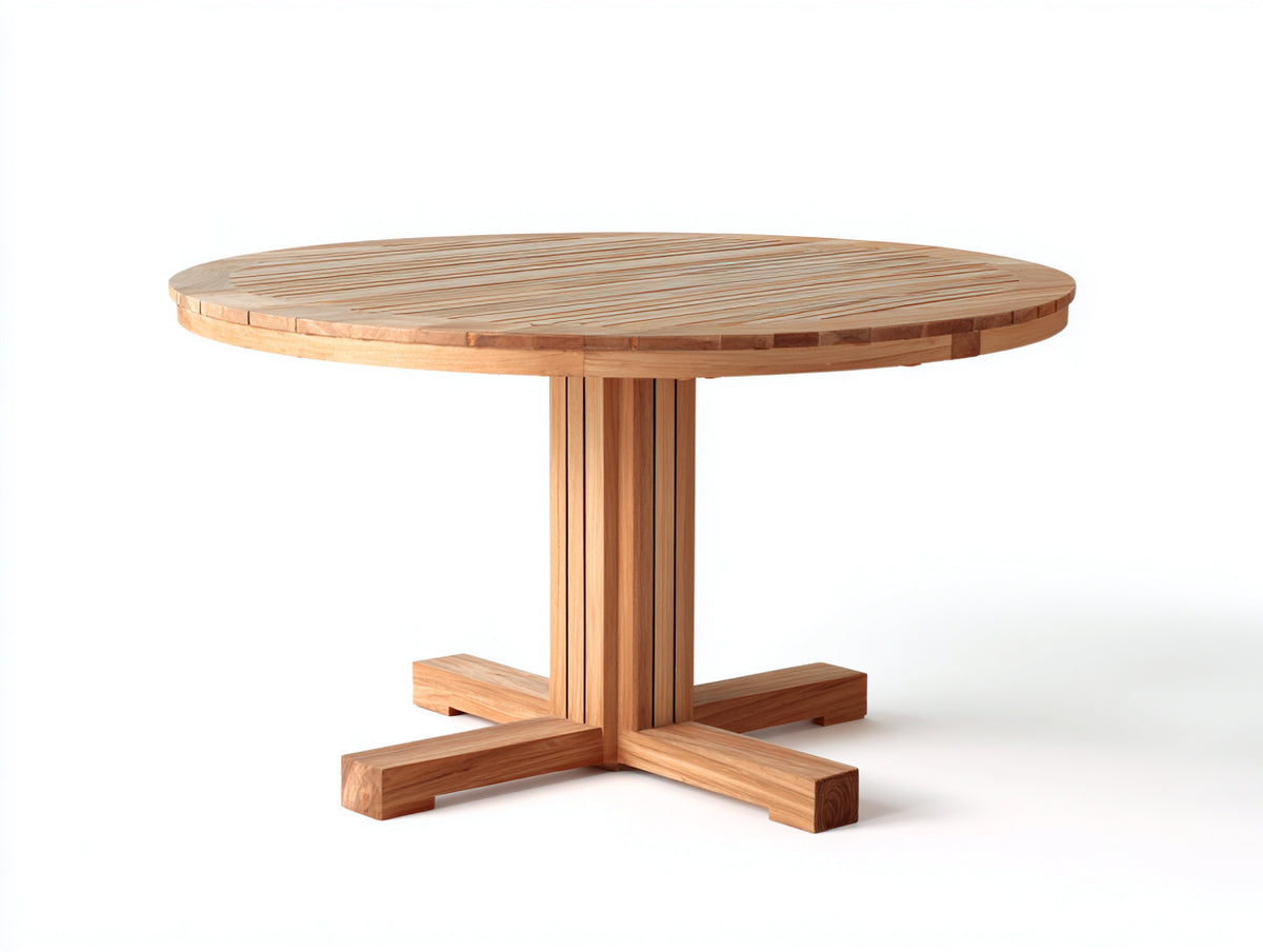 Table de jardin - Bois - 115x115x74 cm - Bois miel - Style naturel épuré