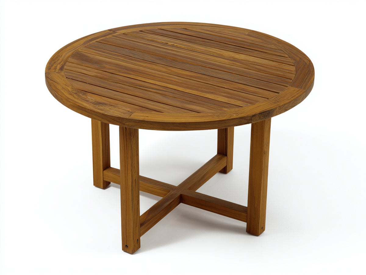 Table de jardin - Bois - 106x106x74 cm - Brun doré - Style naturel traditionnel
