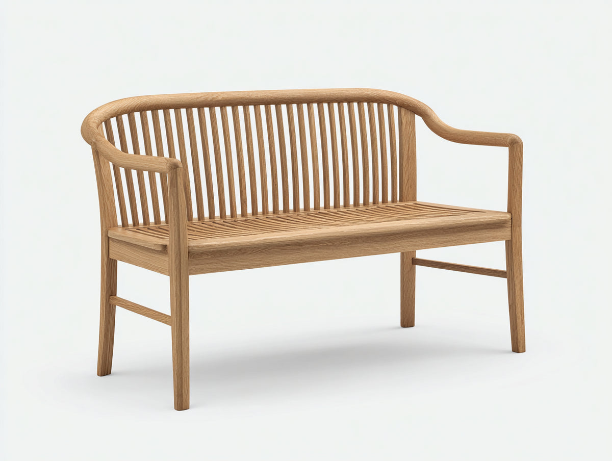 Banc de jardin - Bois - 134x60x85 cm - Bois clair - Style contemporain organique
