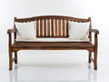 Banc de jardin - Bois-Tissu - 130x59x87 cm - Brun foncé-Crème - Style traditionnel