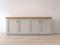 Buffet - Bois d'ingénierie - 182 x 42 x 79 cm - Grège-Bois naturel - Style contemporain